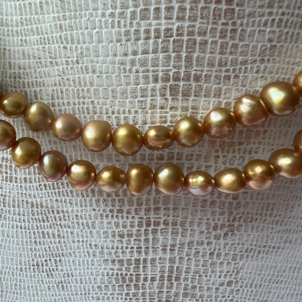 Honora Gold Double Strand Freshwater Pearl Necklace - Picture 3 of 3